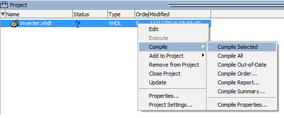 Co-simulação HDL: Compile File