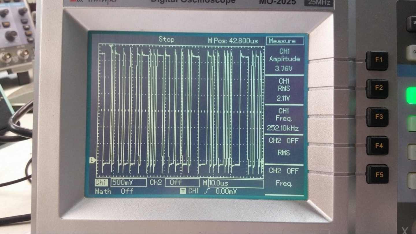 Medida do osciloscópio: Sinal da rede CAN CAN com BeagleBone
