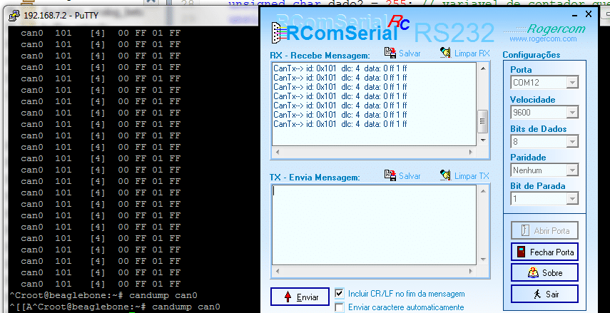 Envio Mbed e recebimento pela BeagleBone CAN com BeagleBone