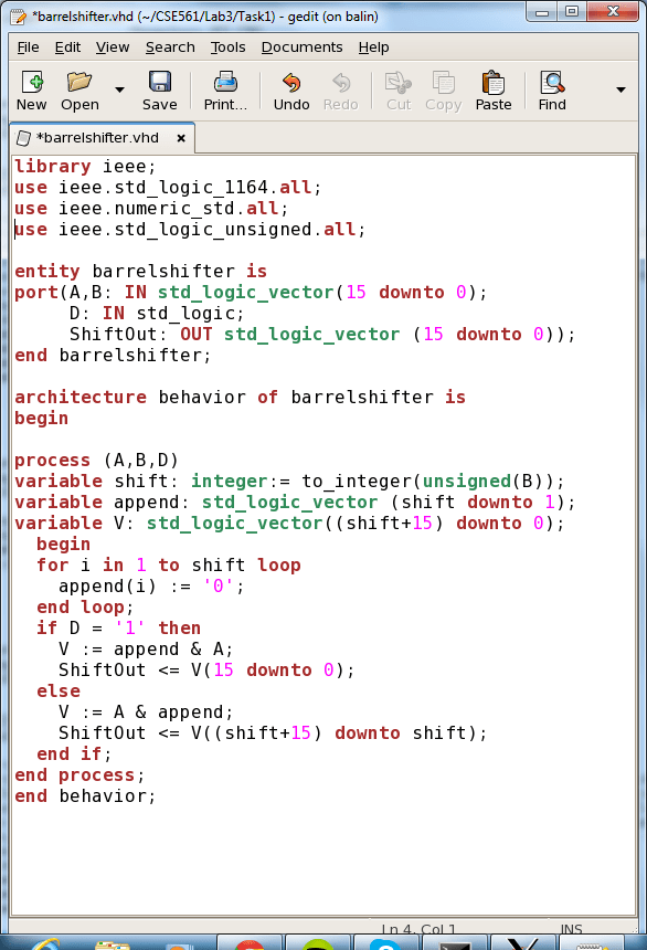 The best way to learn to write your own vhdl test benches is to see . Barrel Shifter - EmbDev.net