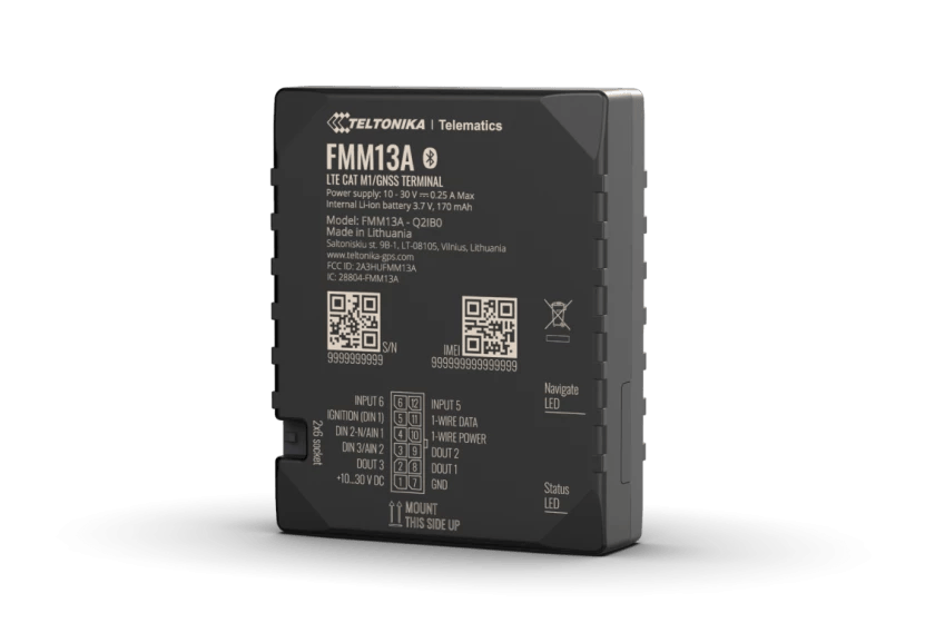 Teltonika FMM13A Cat M1 Tracker | GNSS + Bluetooth | Internal Antennas + Backup Battery | Flexible Input | North America | FMM13A6ZU801
