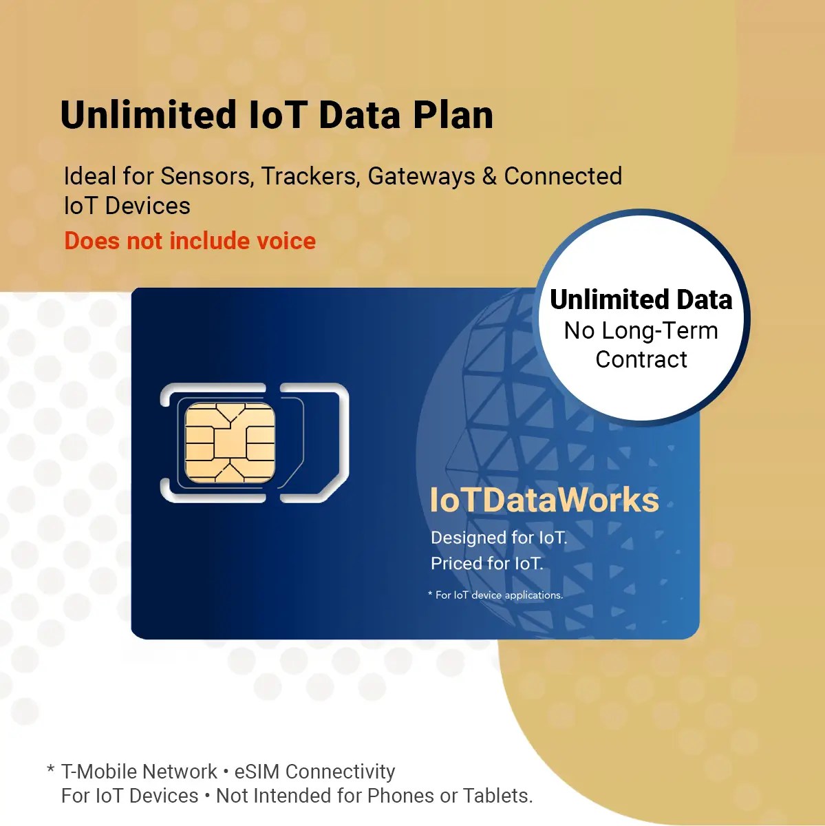 IoTDataWorks Unlimited Data Plan | T-Mobile eSIM Connectivity for IoT Devices, Sensors, Trackers & Smart Systems