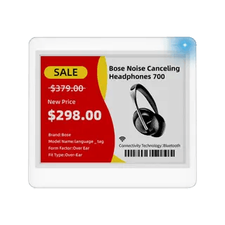 Minew DS042Q 4.2-Inch Ultra-Thin E-Paper Label | 4 Colors | 2.5D Transparent Shell | DS042Q