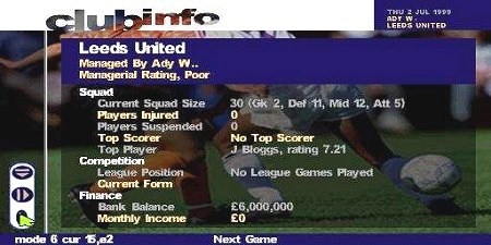 Capture d'écran Canal+ Premier Manager