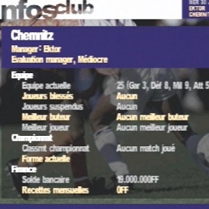 Capture d'écran Canal+ Premier Manager