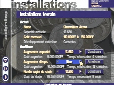 Capture d'écran Canal+ Premier Manager