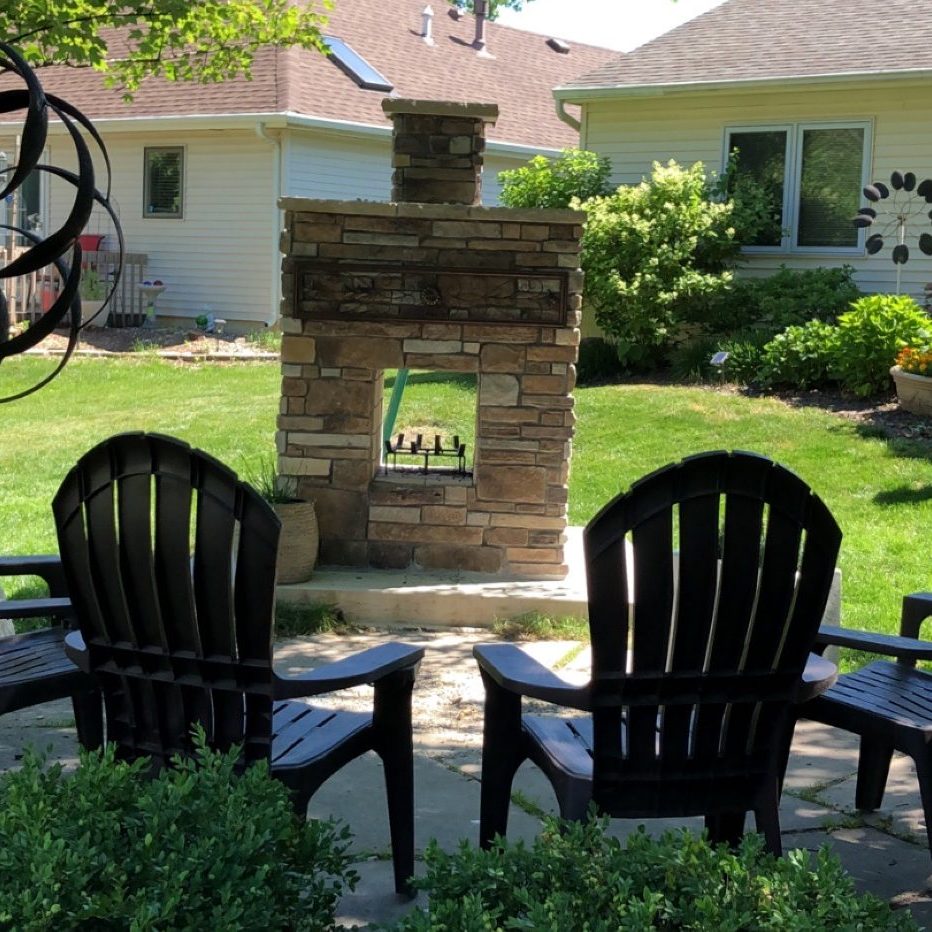 This is a prefabricated outdoor fireplace. It consists of a steel frame and masonry exterior. The fireplace is compatible with pallet forks allowing it to be transported and installed with ease. This is a wood fired fireplace. The exterior is fully customizable. Custom fireplace can also be placed.