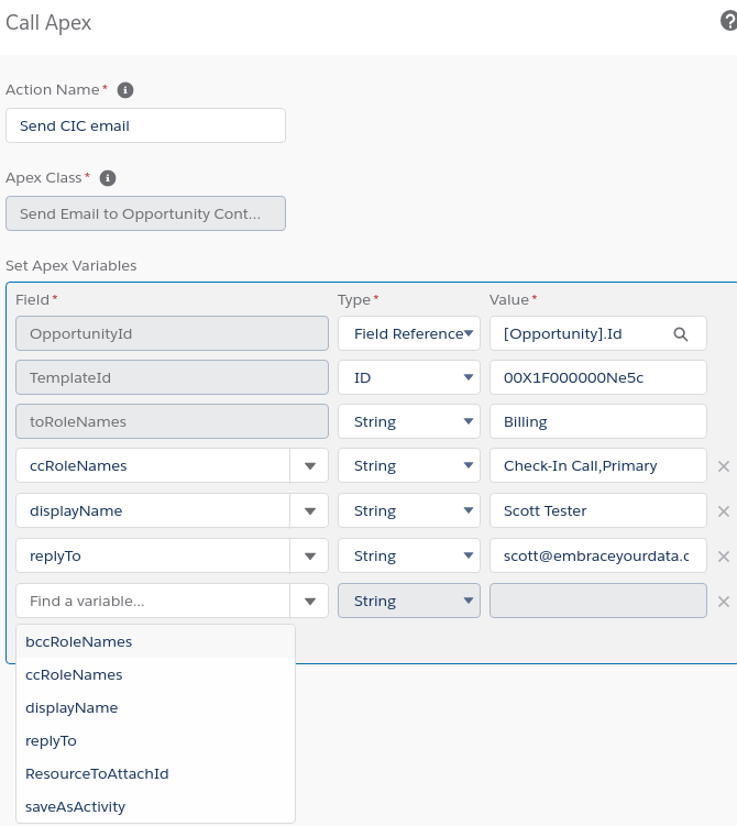 Process Builder screenshot to show configuration