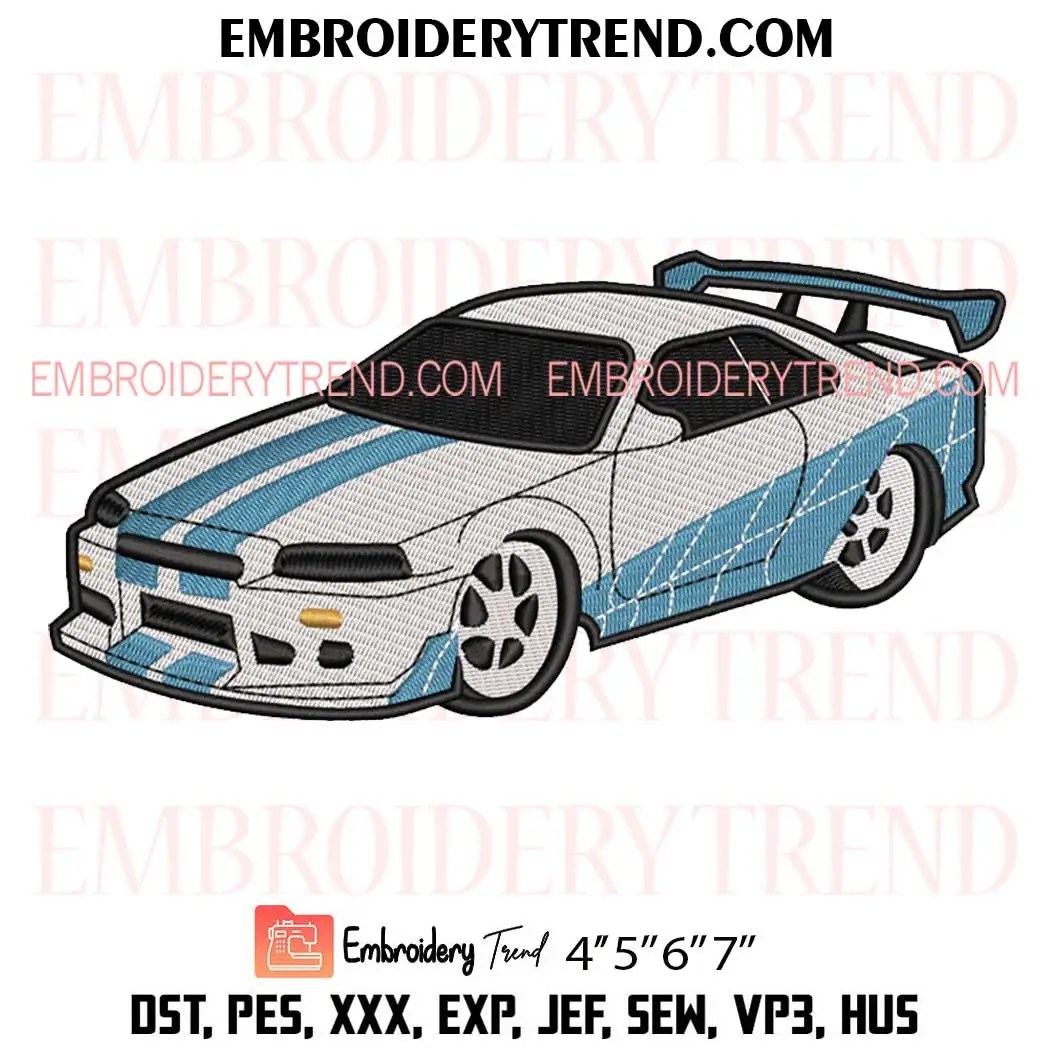 Brian Nissan Skyline R34 Embroidery Design, Car Skyline GT-R R34 Machine  Embroidery Digitized Pes Files