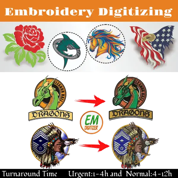 Online Embroidery Digitizing Service Within 4 Hours