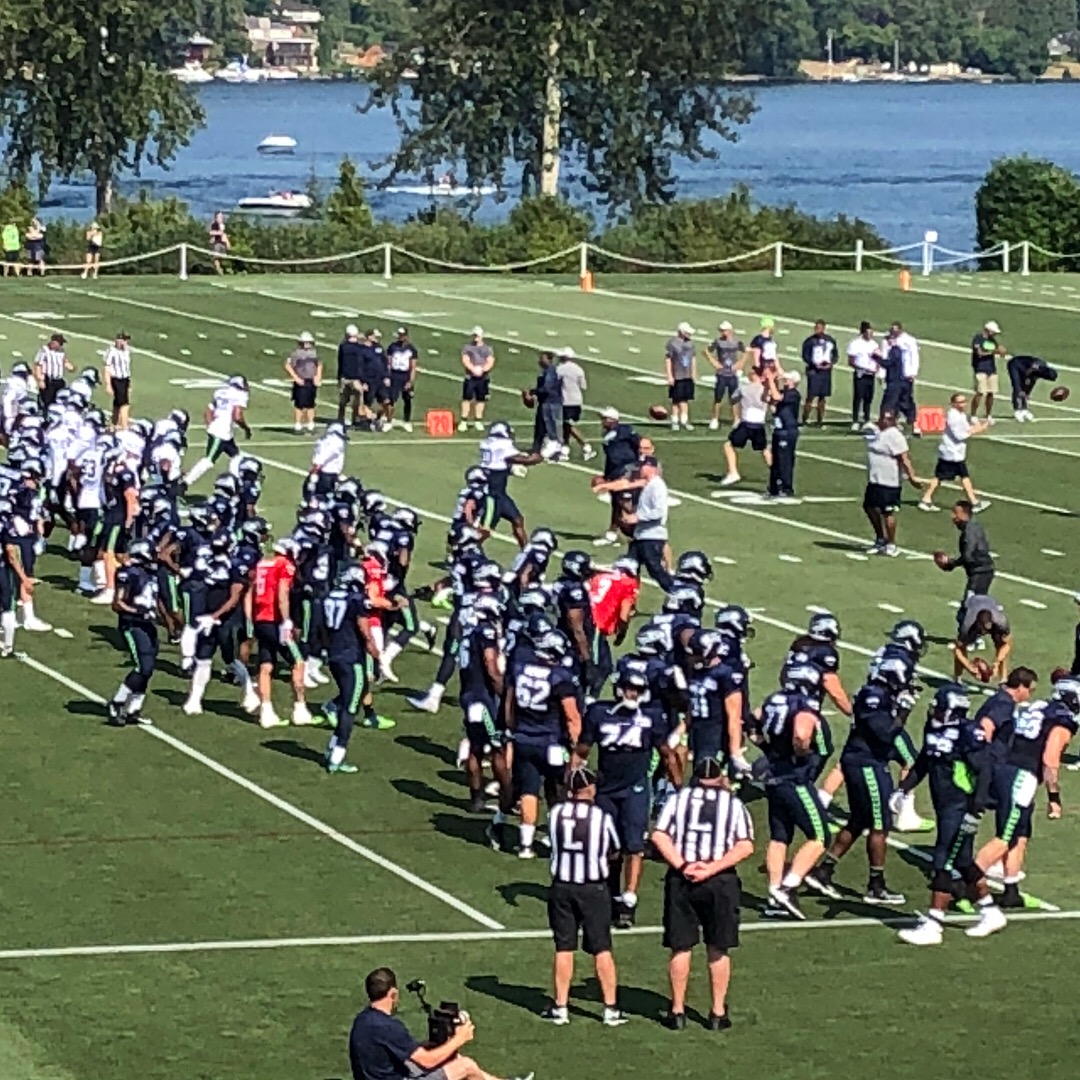 The team warming up.