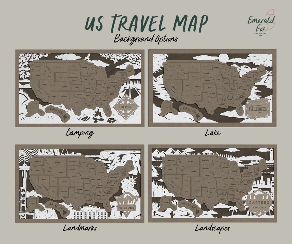 United States Interactive Travel Map Emerald Fox Creations.