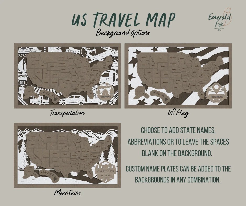 United States Interactive Travel Map Emerald Fox Creations.