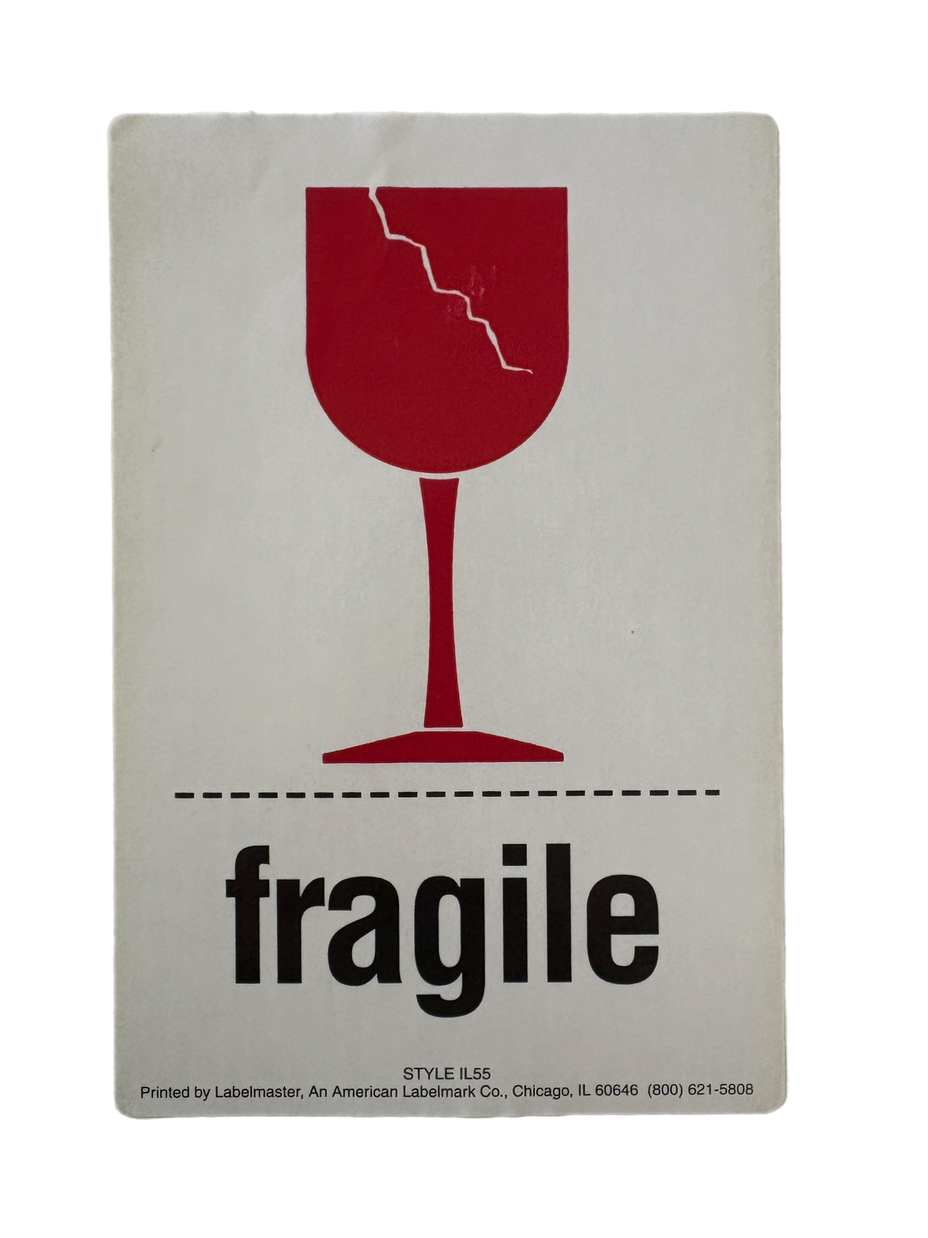 Fragile label with wineglass design