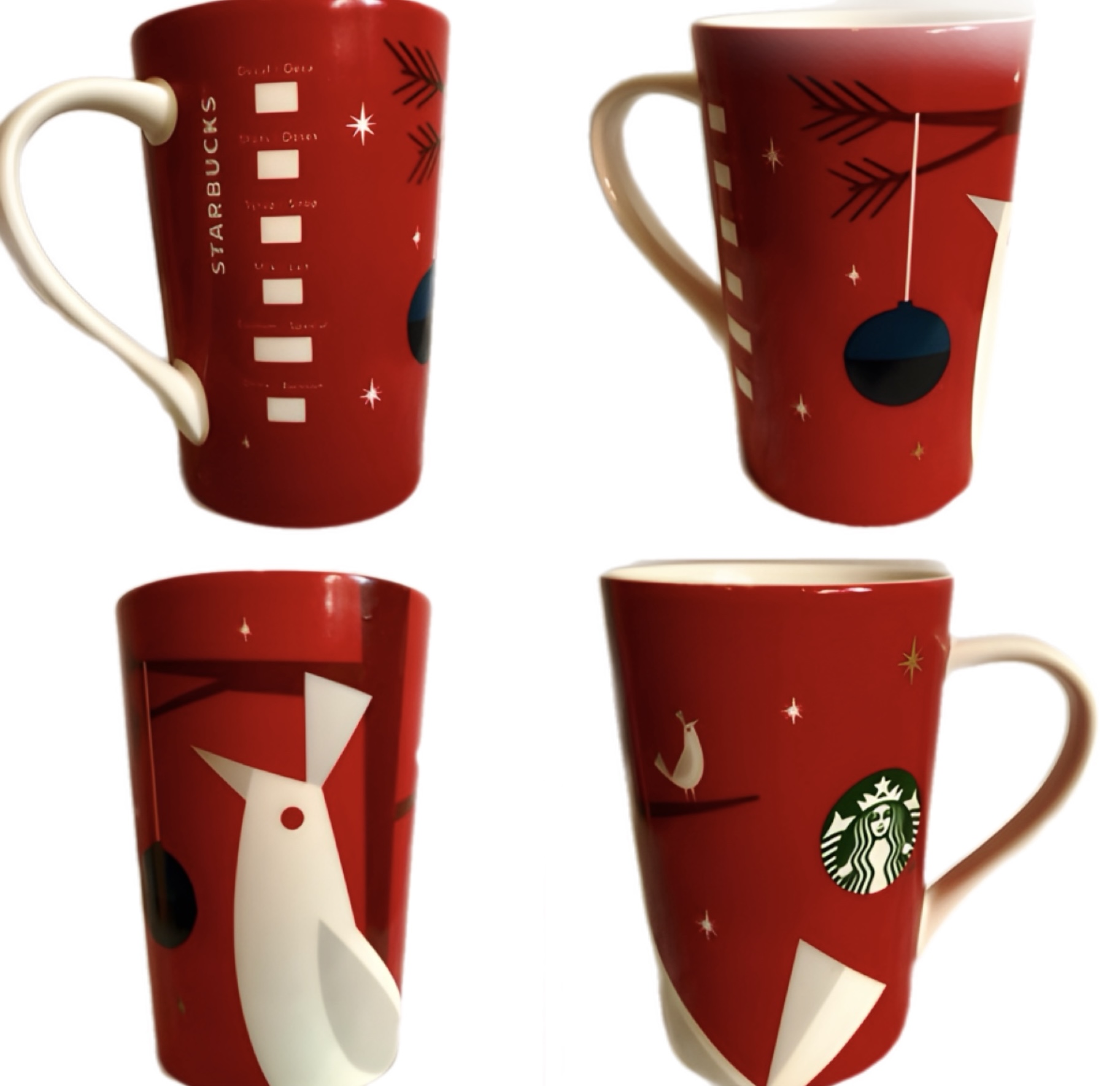 2012 Starbucks Holiday Mug— red with bird