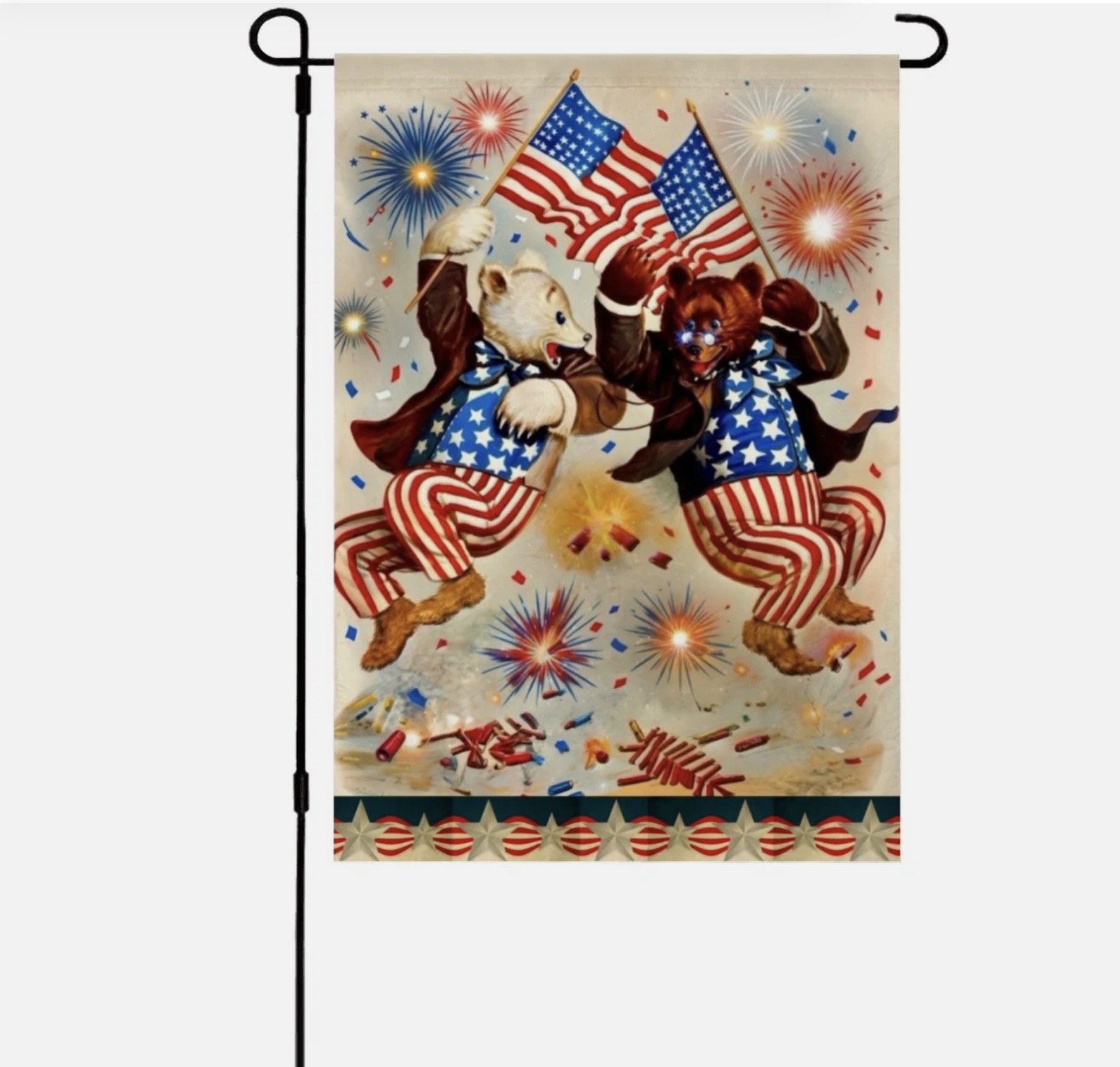 Patriotic Americana Bears 12” x 18” Flag