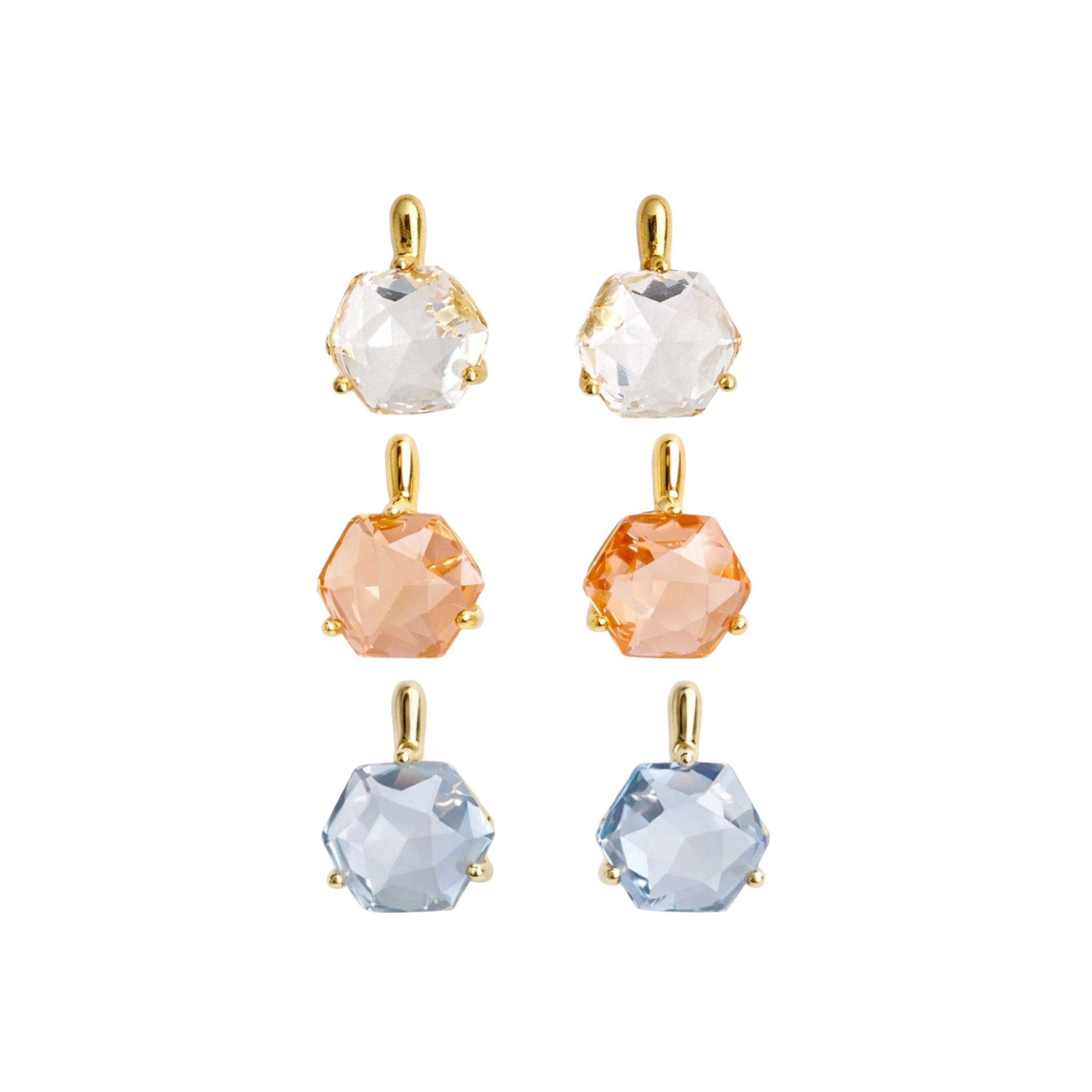 Gilded Prism Faceted Drop Earrings: Choose Color