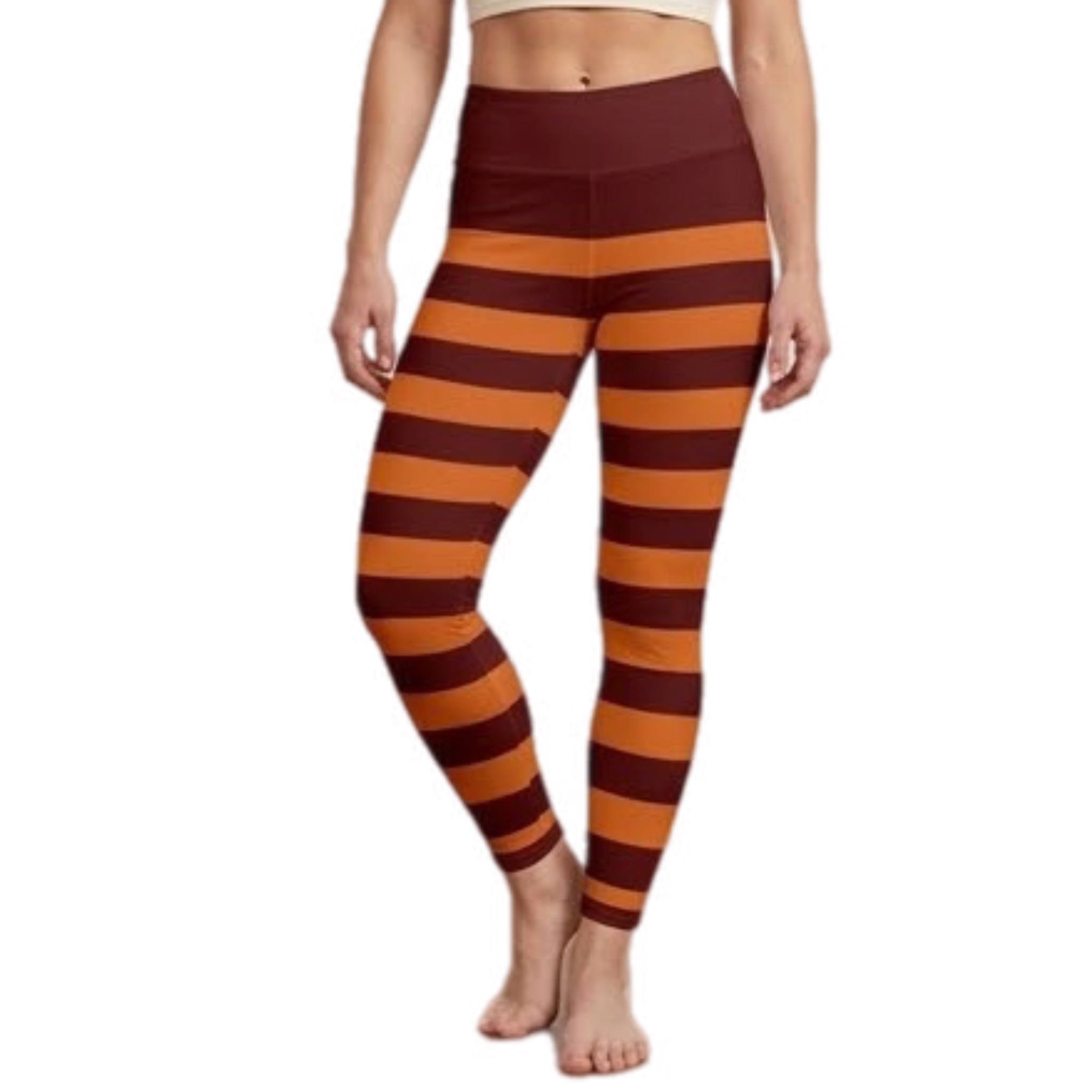 Maroon/Orange Spinelli Stripe Adult Leggings