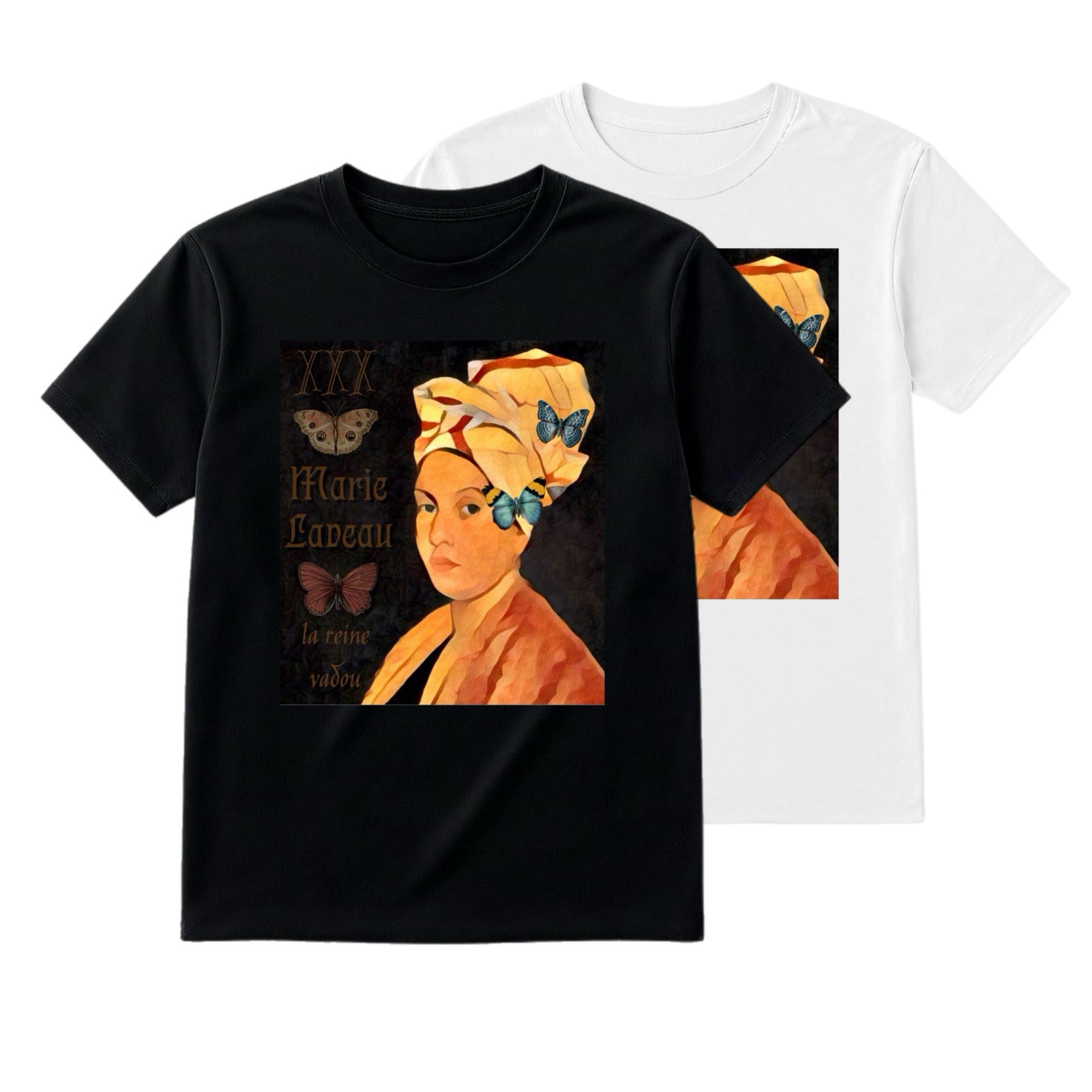 Marie Laveau, La Reine Vadou Adult Short Sleeved Tee (Black or White)