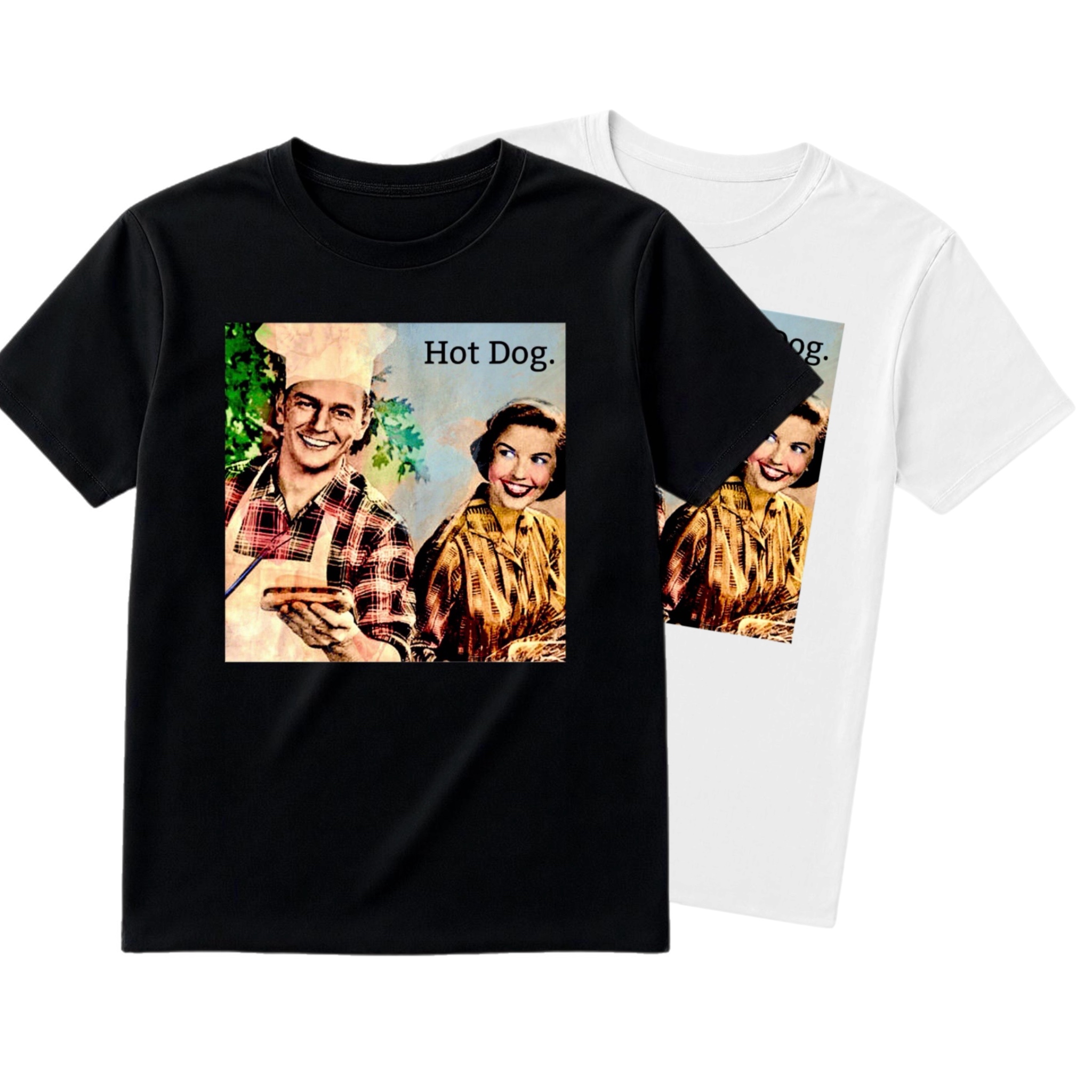 Hot Dog Adult Short-Sleeved Tee (Black or White)