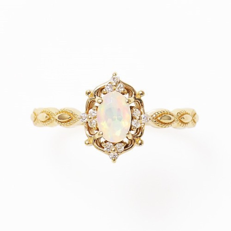 Gold-plated Opal Ring