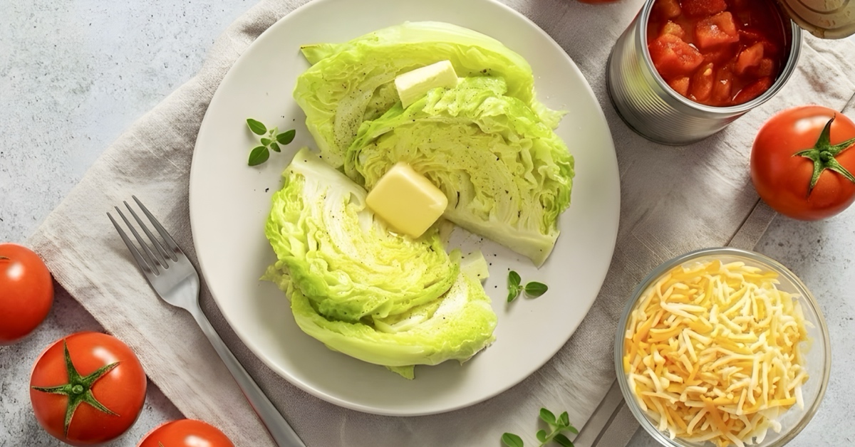 Cabbage, diced tomatoes, cheese