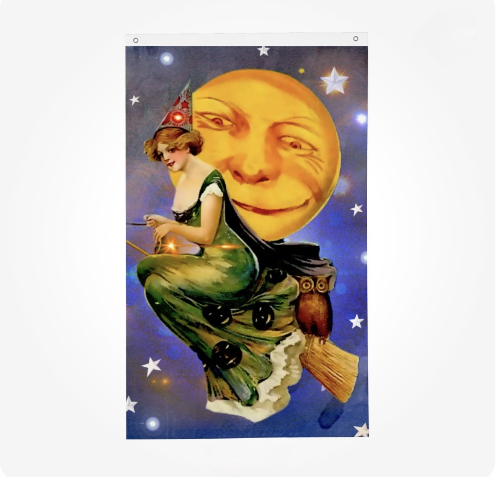 Witch and Full Moon 36” x 60” House Banner/Outdoor Flag