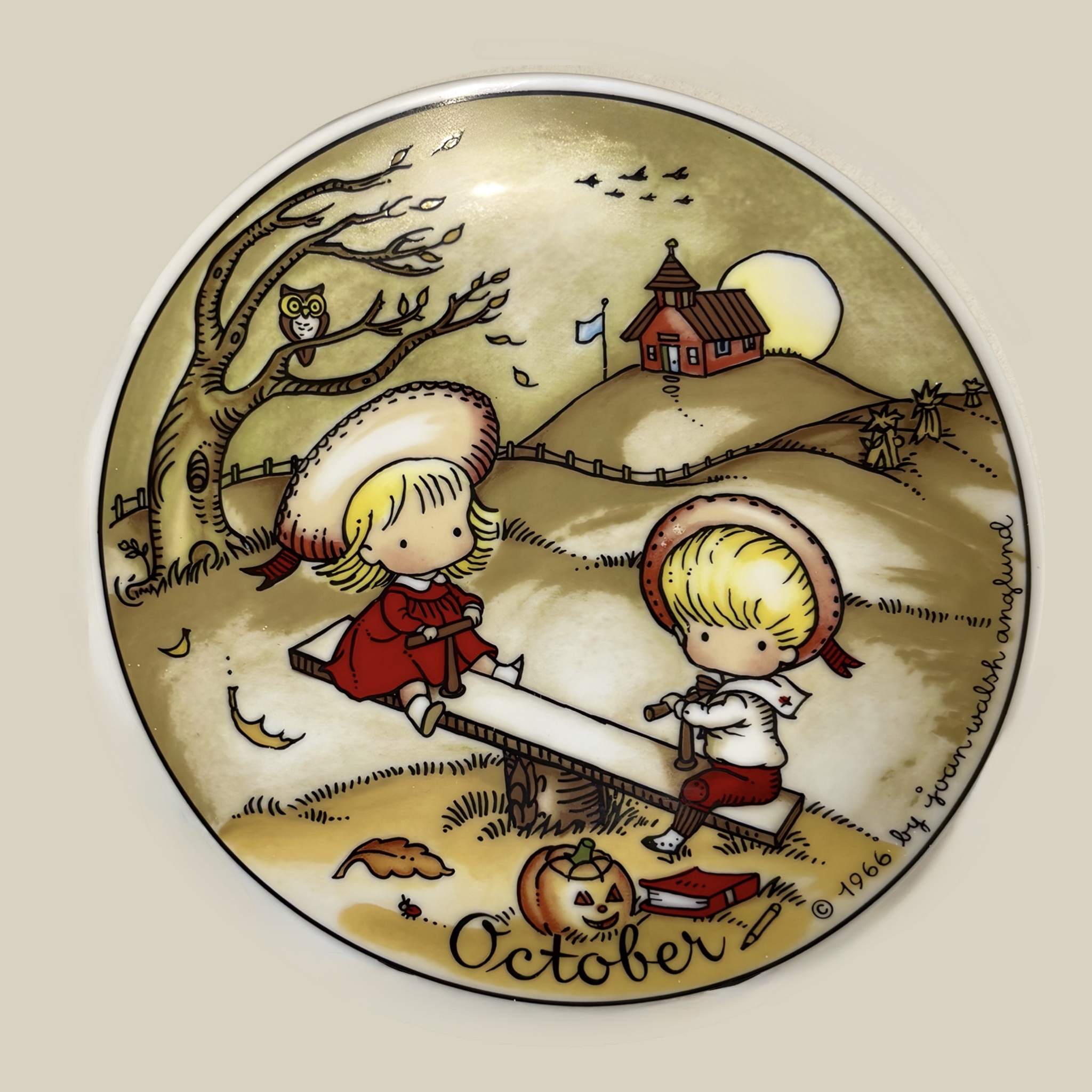 October by Joan Walsh Anglund 8” Collectible Plate, ca. 1966