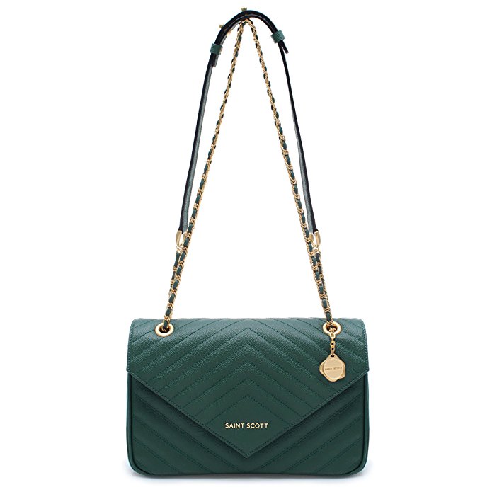 St. Scott LONDON Women's Erica Chain Shoulder Bag REMG1301 One Size Emerald Green