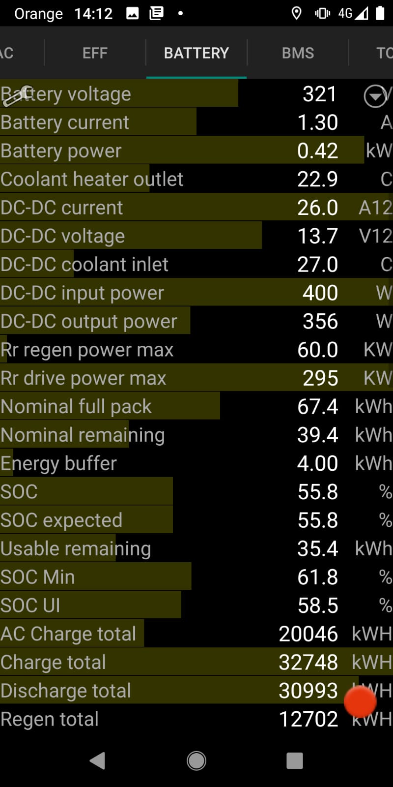 ODB2 Tesla Model S 75 - Battery data