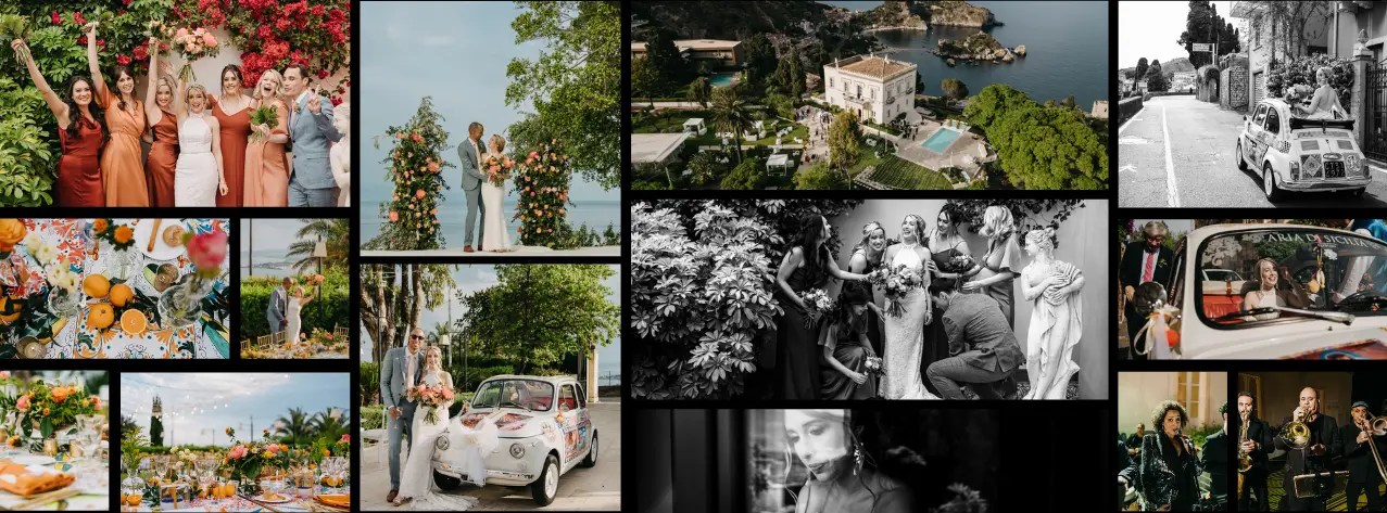 colorful garden wedding in taormina