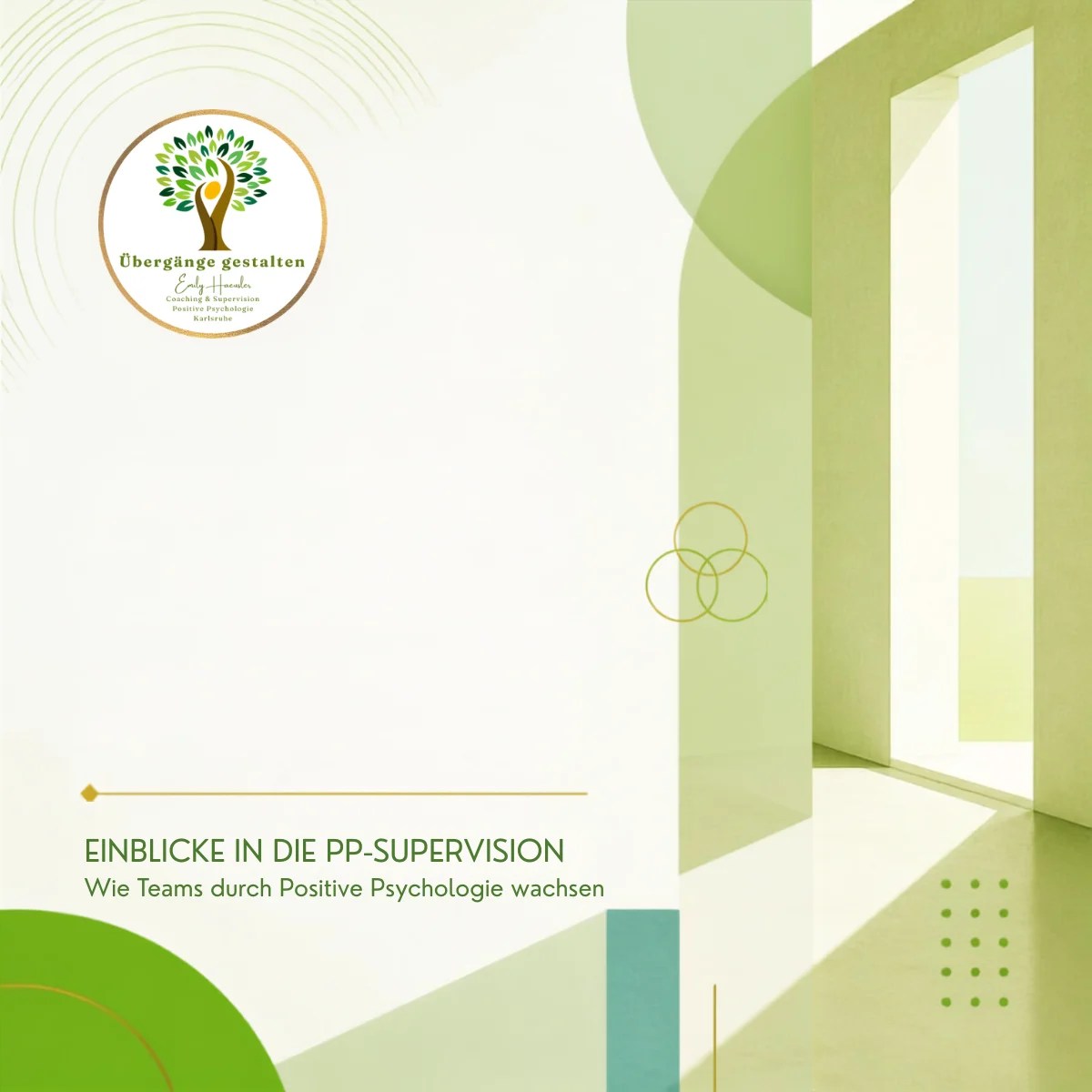 Supervisions Raum mit offener Tür, logo emily haeusler