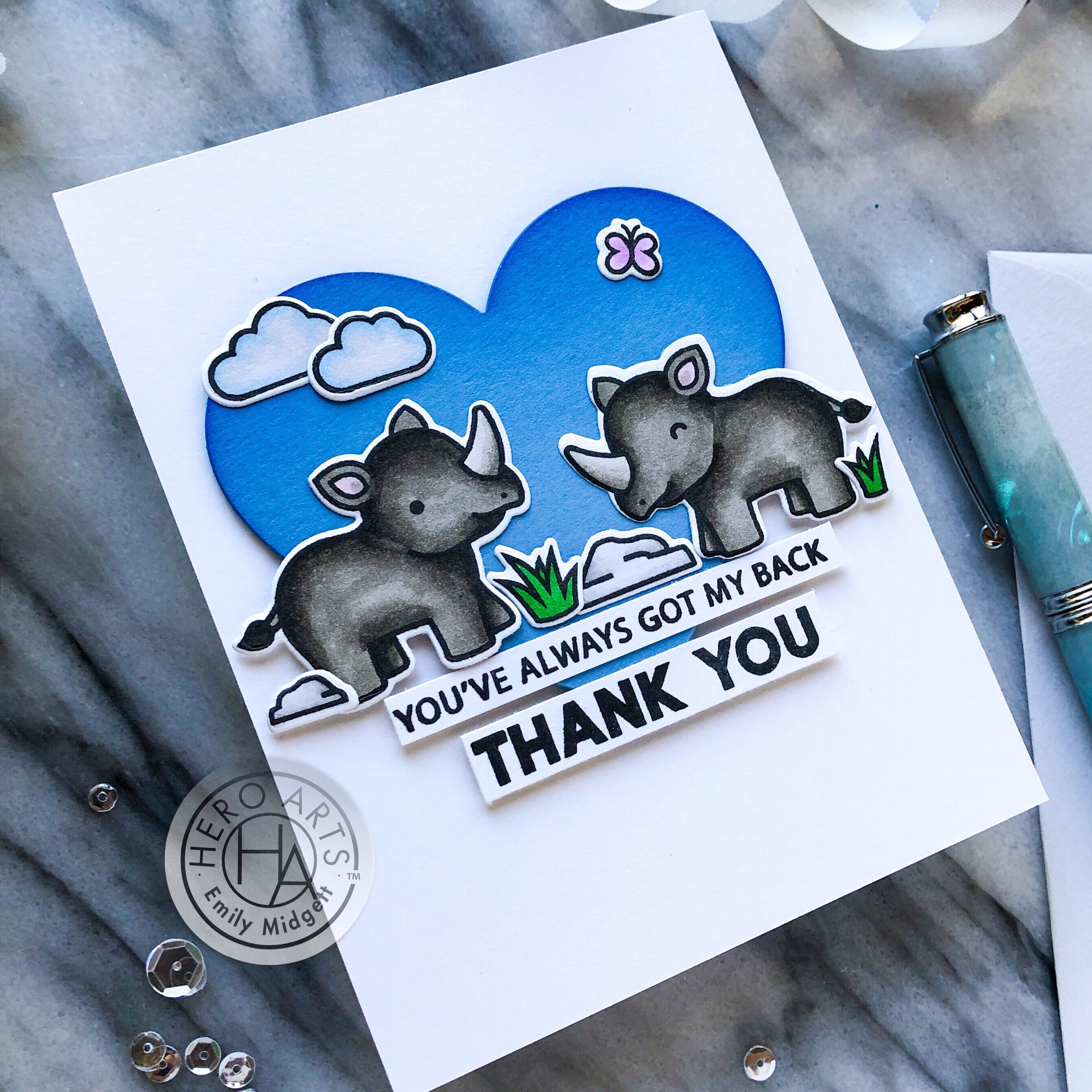 Hero Arts + Lawn Fawn Collaboration Stamp - 'Big Thanks' Clear Stamp Set For Cardmaking