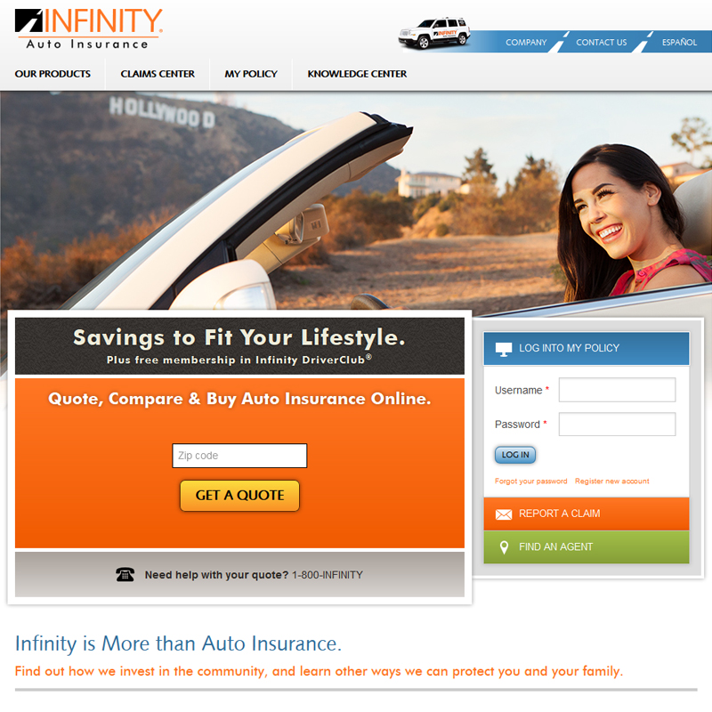 Infinity Auto Insurance Website Emily H Stooksberry