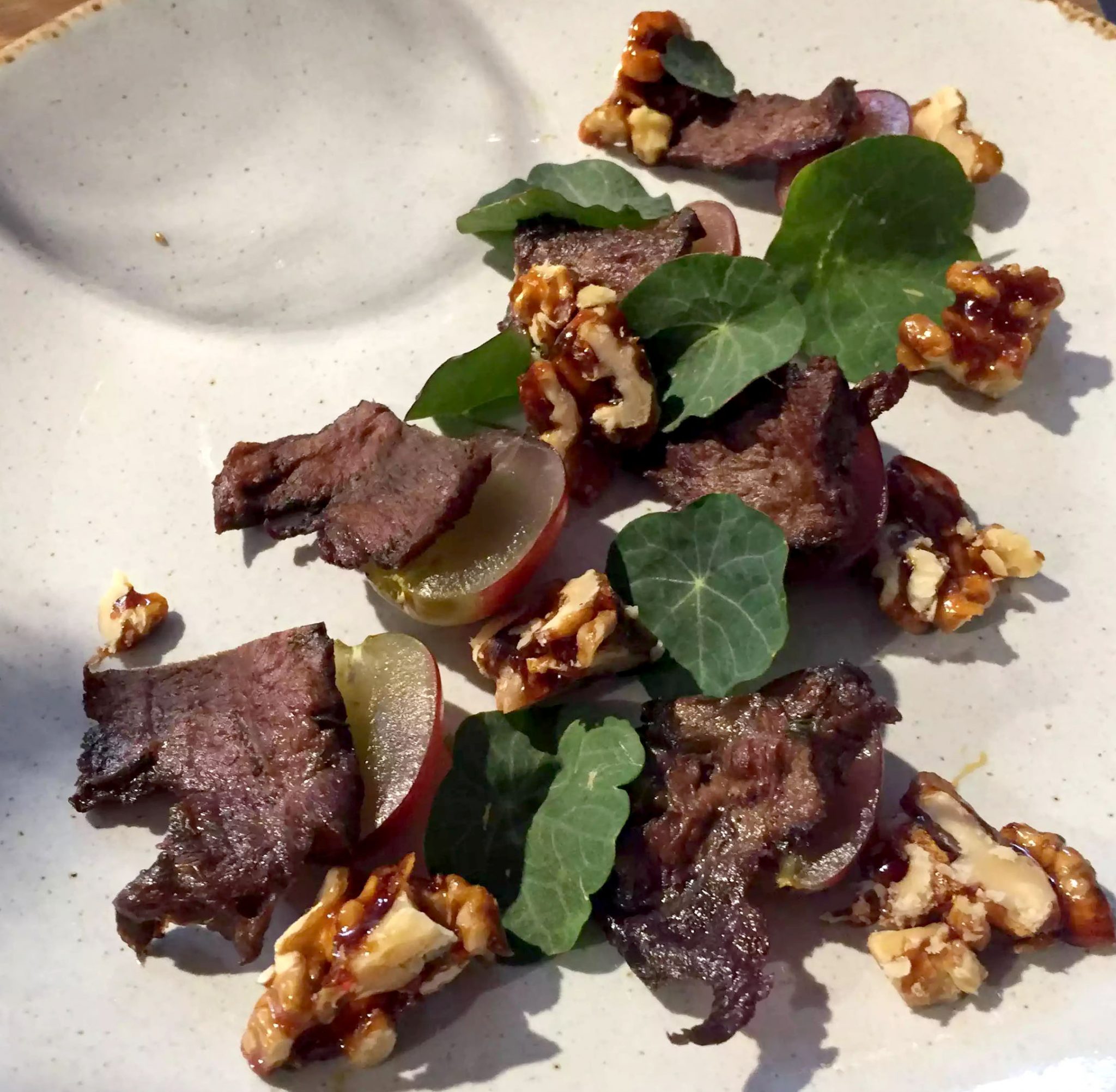 Great Northern Pub St Albans Wine Tasting Dinner Ox Heart Nasturtiums Walnuts Grapes