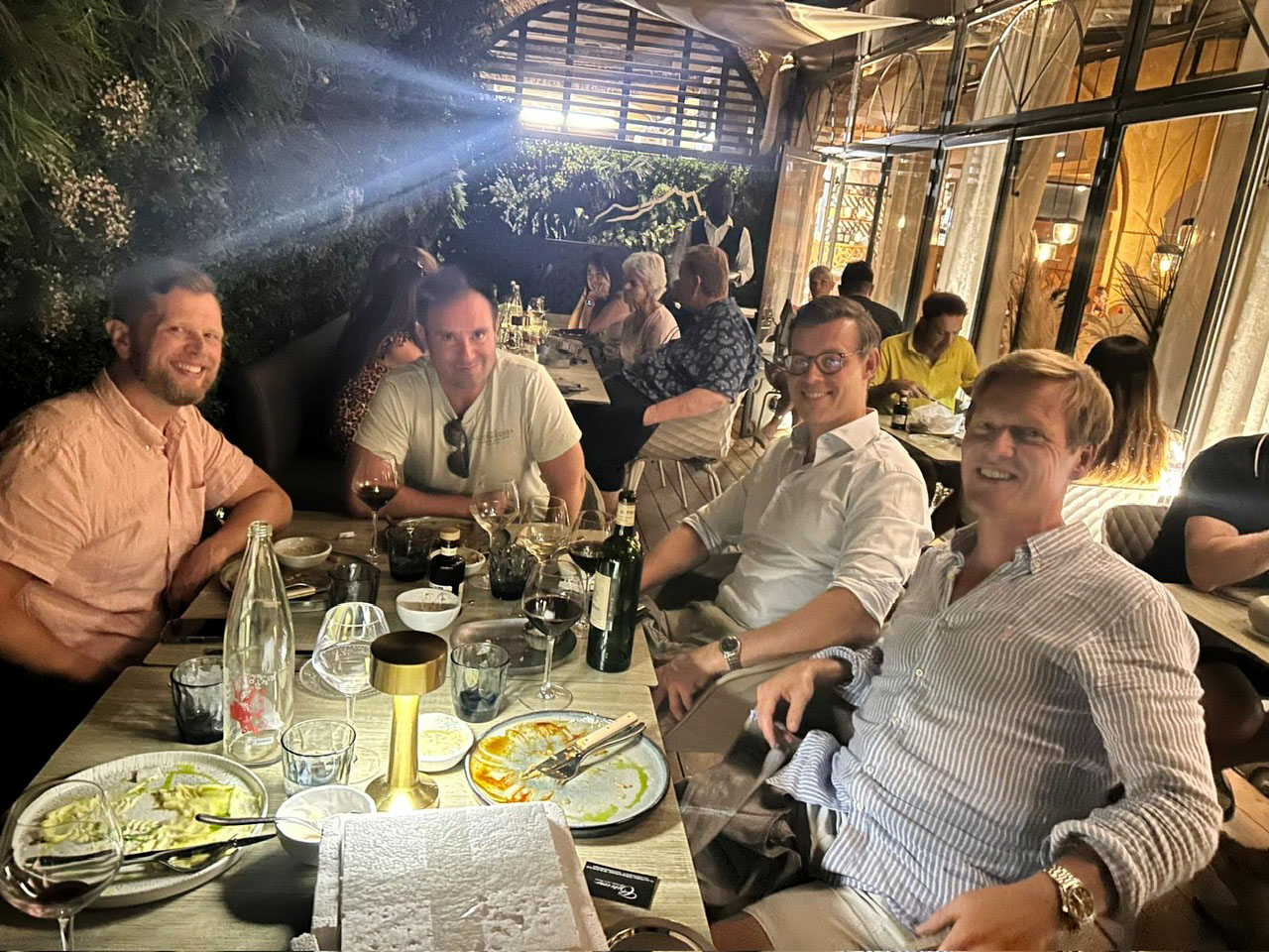 Boys at dinner at Côté Cour in Aix-en-Provence