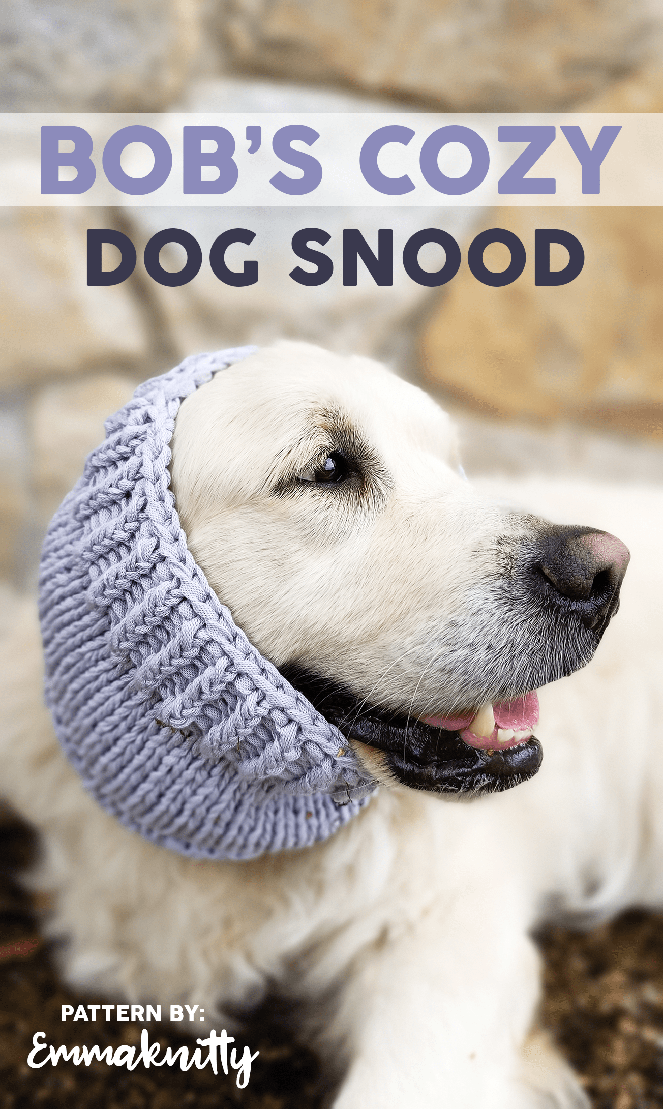 Dog Knitting Patterns For Snoods And Cowls Bob's Dog Snood · Knitting Pattern Emmaknitty
