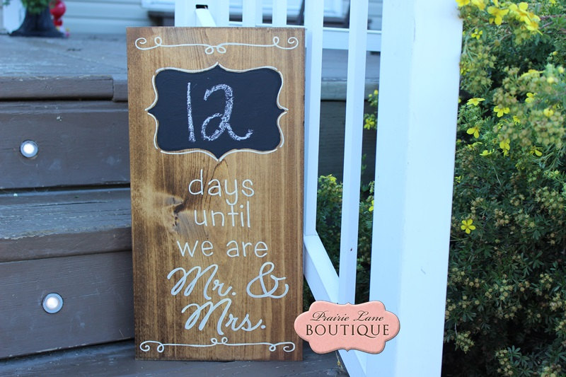Cute Wedding Countdown and Decor Sign AllinOne
