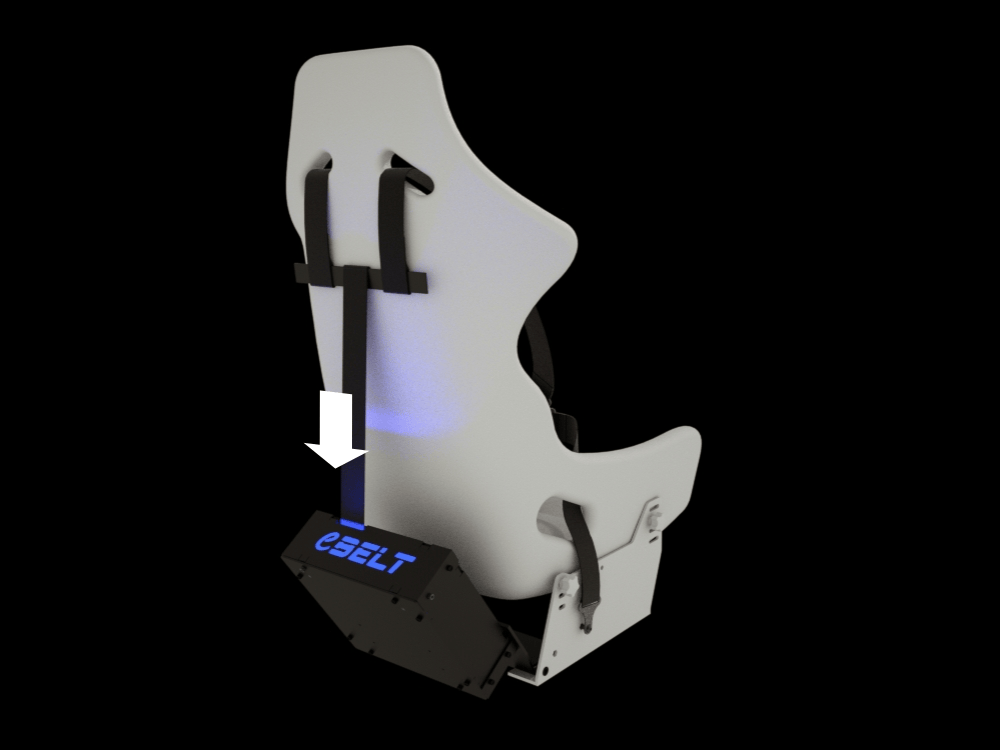 eBelt seat belt tensioner for PC and console