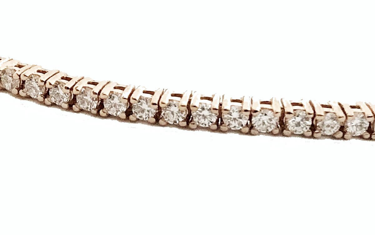 Prong bolo diamond bracelet in 14 k rose gold 2 Prong bolo diamond bracelet in 14 k rose gold - Image 2
