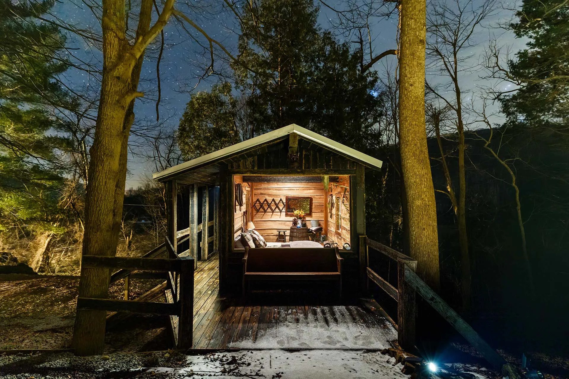 Ohio cabin night