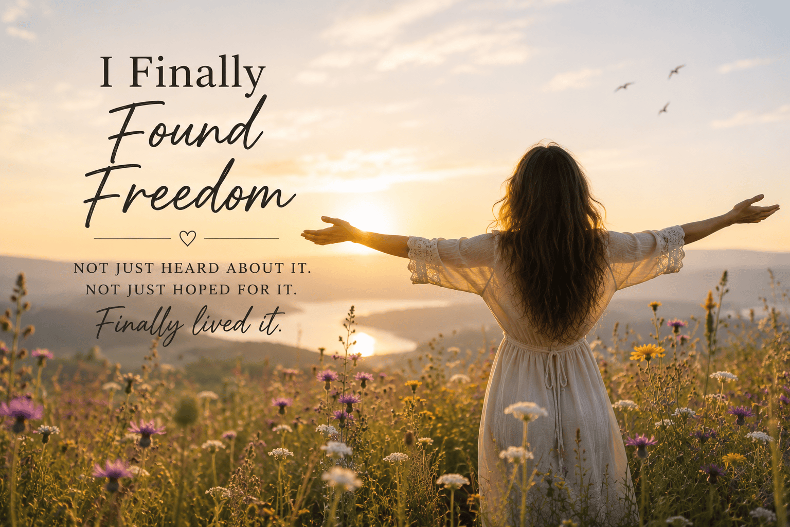 Woman standing peacefully at sunrise representing healing and freedom in Christ