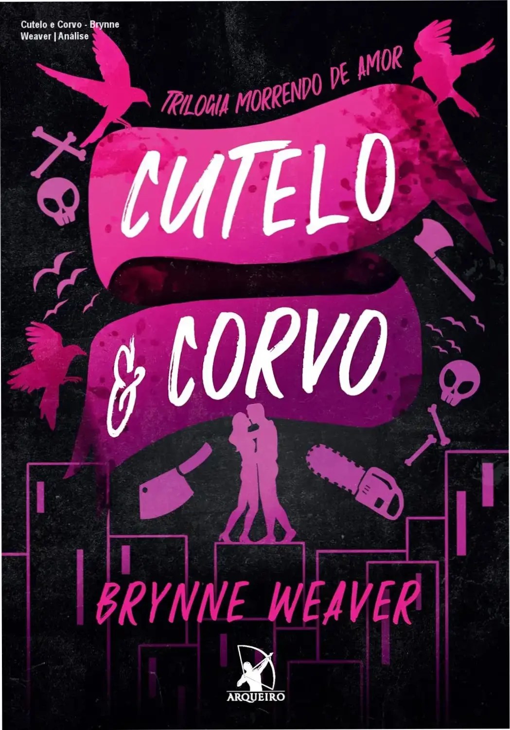 Capa de 'Cutelo e Corvo' com corpos estilizados e título garrafal da série