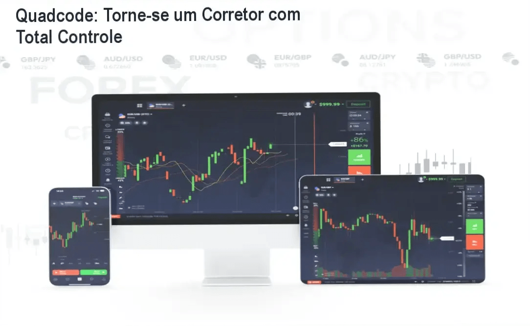 Quadcode - Bastidores de uma plataforma white-label para corretores, mostrando personalização e integração operacional