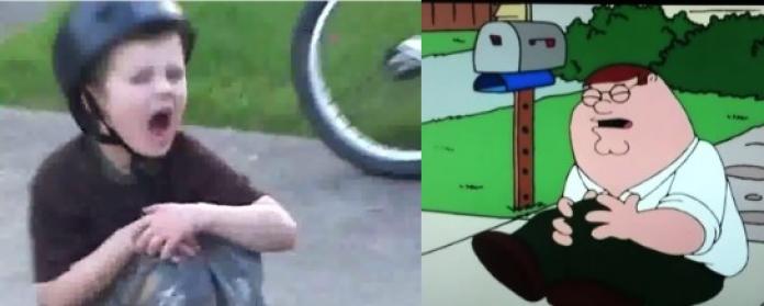 wallpapers Peter Griffin Falling Off Bike kid curses after crashing his bike v s