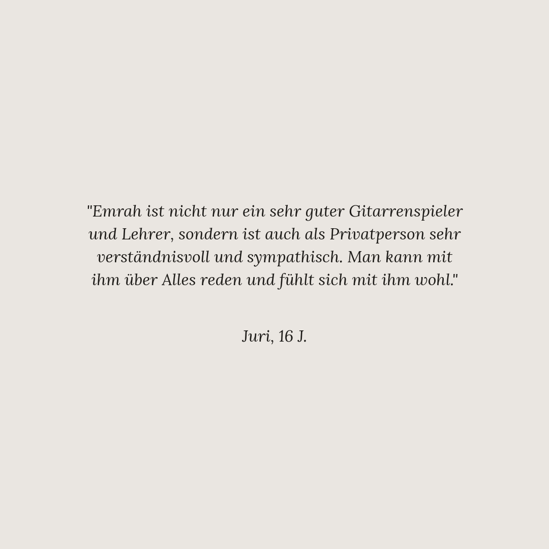 E-Gitarrenunterricht Rostock – Feedback von Juri