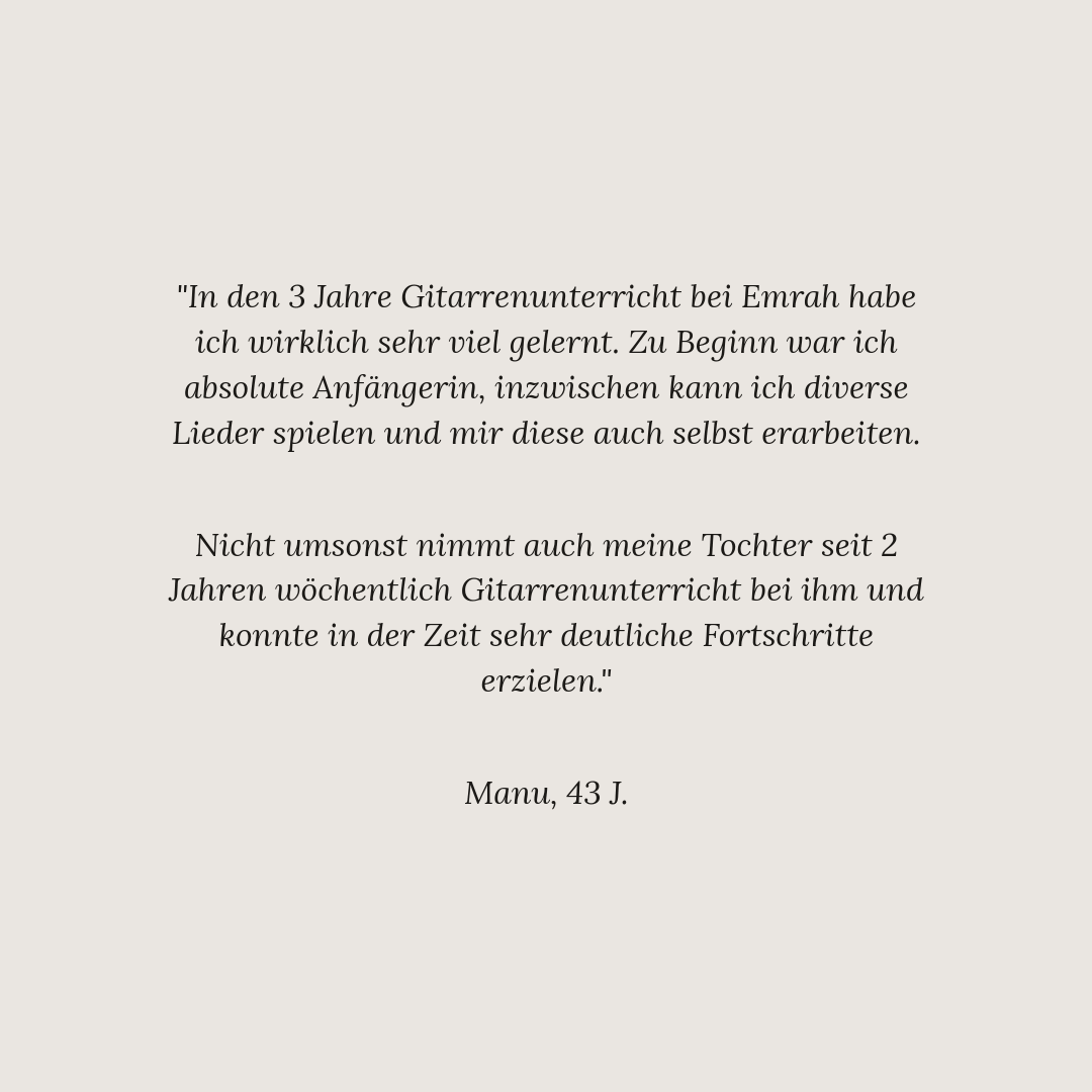 Klassische Gitarre lernen – Schüler-Erfahrung von Manu