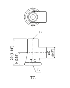 LUBE USA 106433 TC Metric Junction Header dimensions and technical drawing