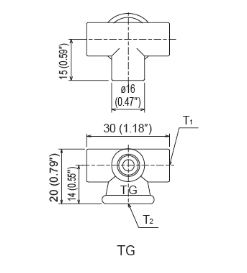 LUBE USA 106435 TG Metric Junction Header dimensions and technical drawing