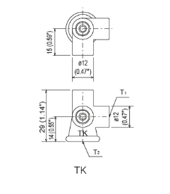 LUBE USA 106437 TK Metric Junction Header dimensions and technical drawing
